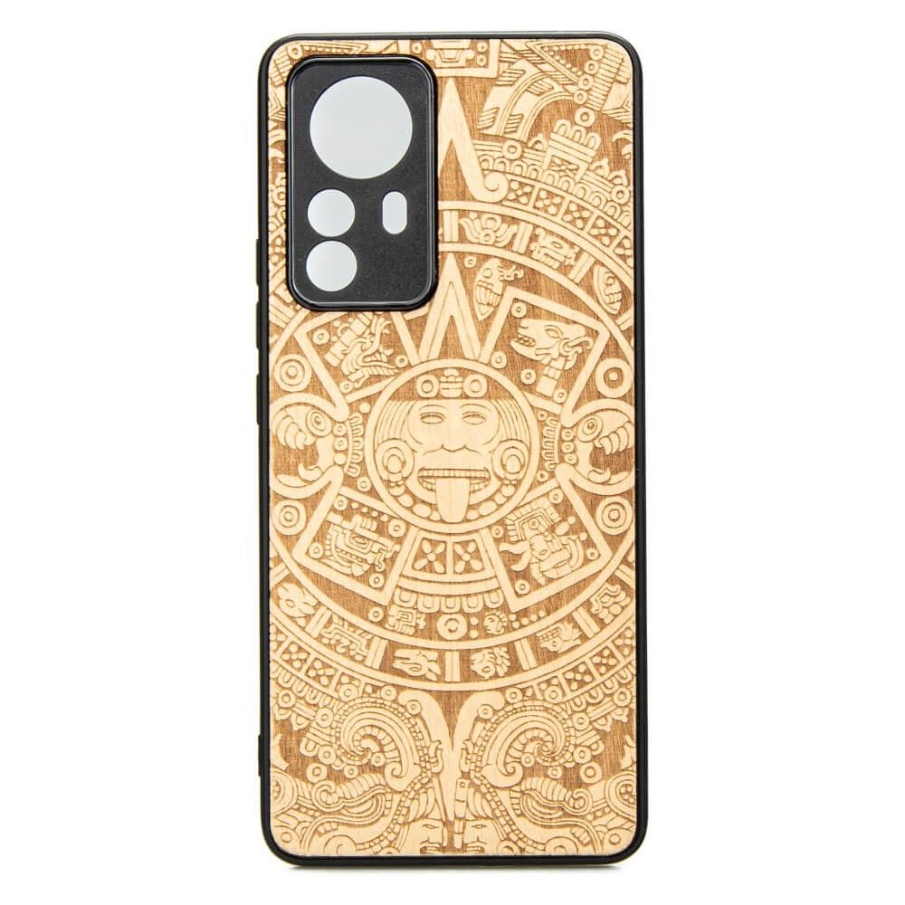 Xiaomi 12 Pro Wooden Case Aztec Calendar Aniegre