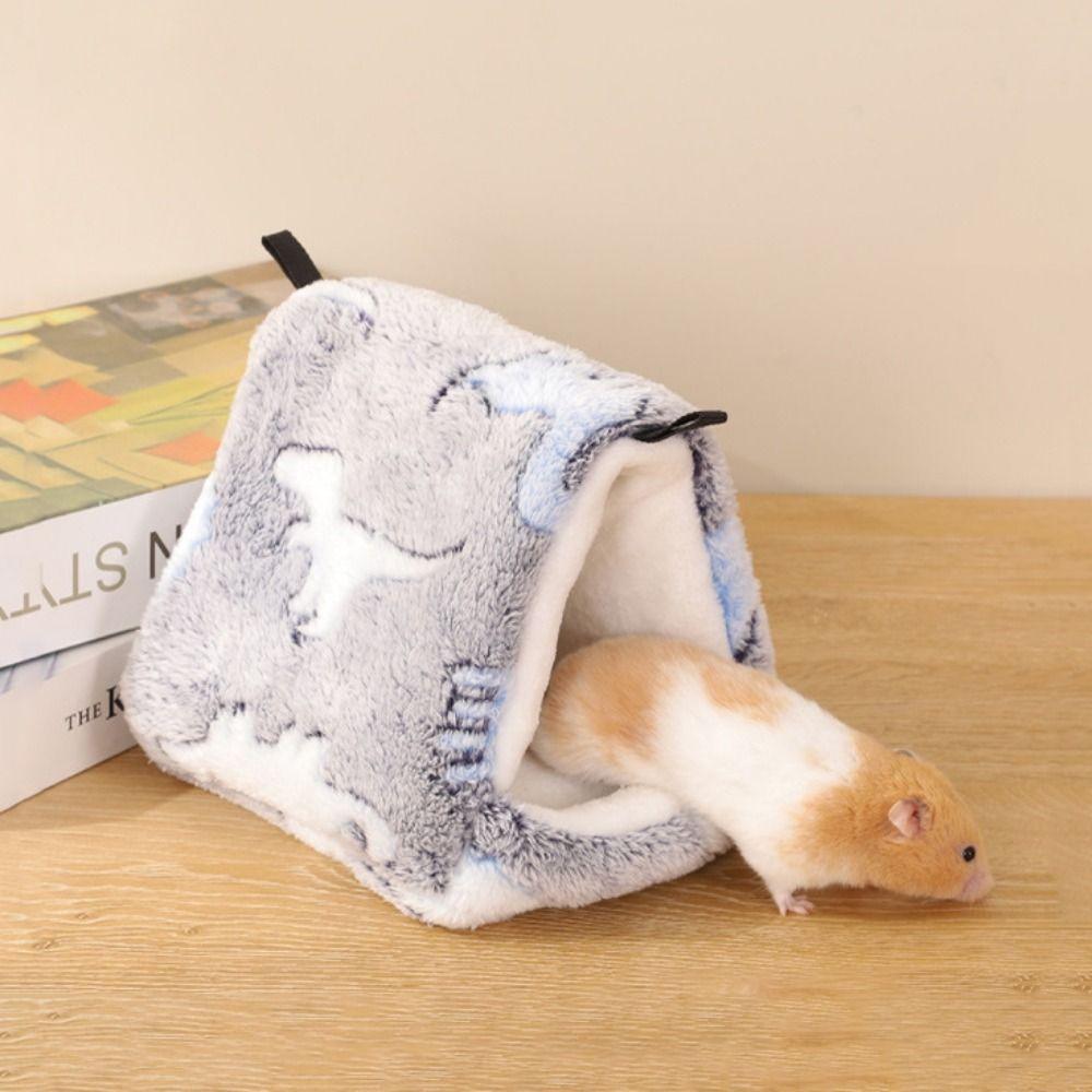 Утолщенная кровать для клетки хомяка Полузакрытое подвесное гнездо для хомяка Плюшевый гамак для хомяка Зима