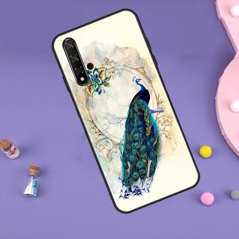Чехол с изображением перьев павлина для Huawei P30 P20 P40 Lite Nova 5T 11i 8i 3i 9 10 SE 11 Pro Y90 Y70 Y61 Y60 Y91