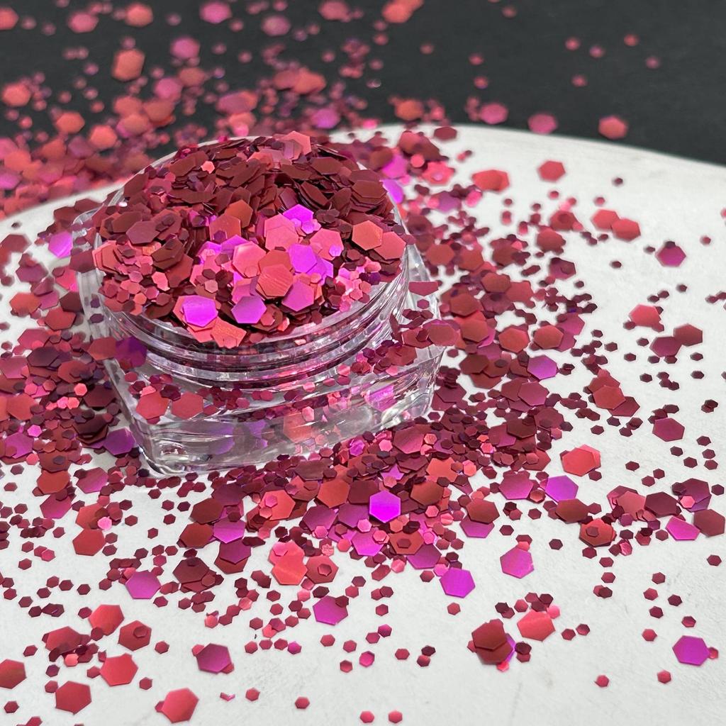 Gradient Matte Hexagon Nail Art Sequins - DIY Laser Glitter Powder Decorations.