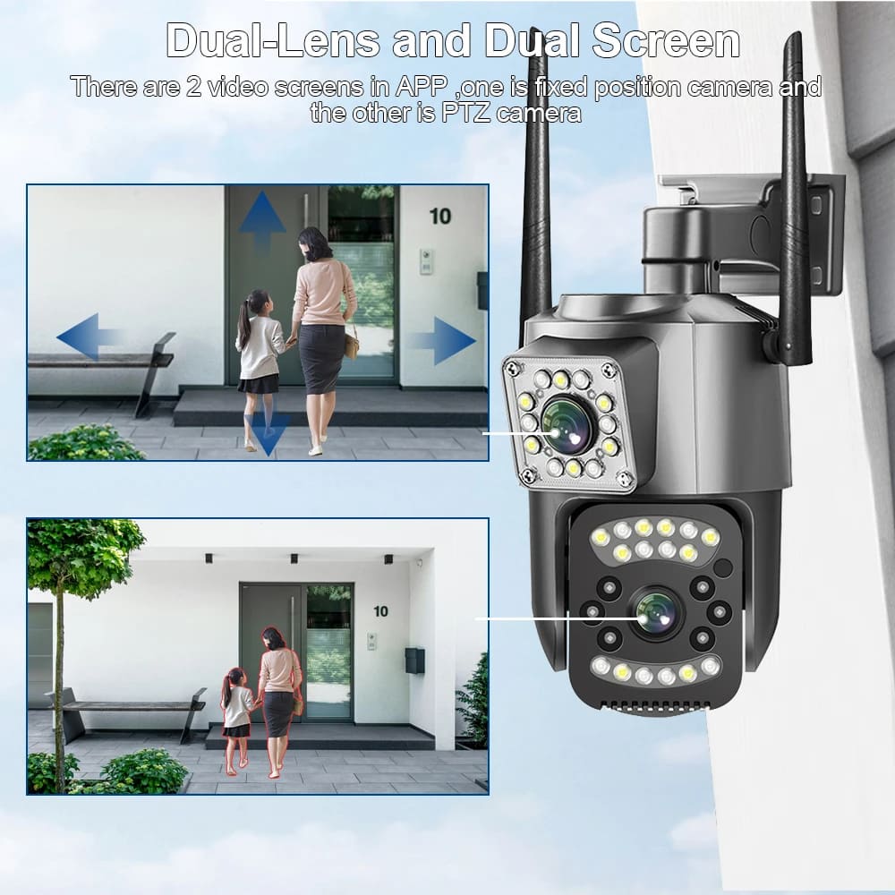 EU CCTV Camera V380 Pro 4K 8MP Wi-Fi 4G SIM Card Outdoor IP Security Camera Bidirectional Call Color Night Vision AI WiFi Camera