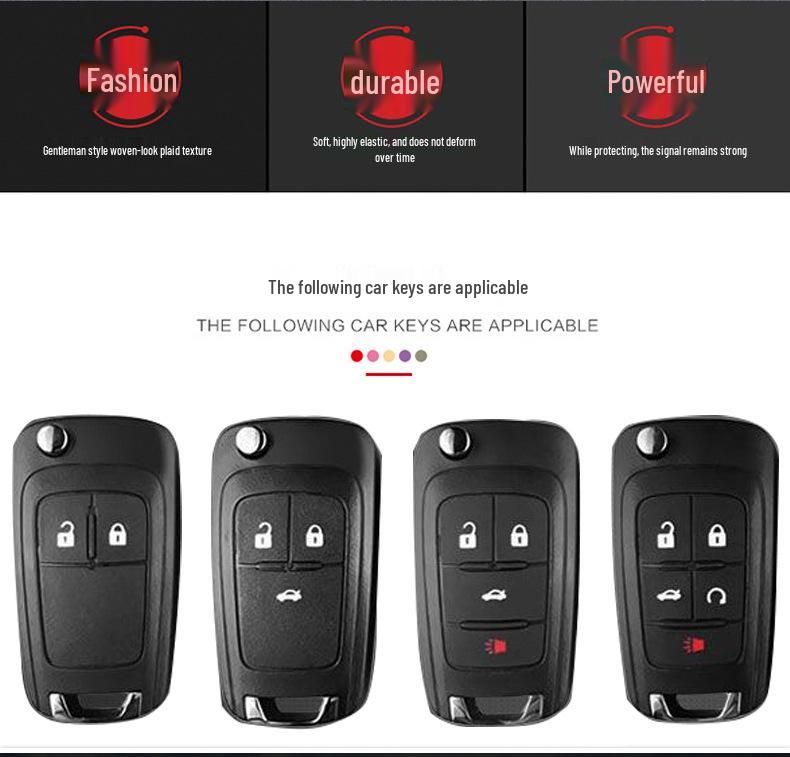 Силиконовый чехол из углеволокна для ключа Buick Excelle 15T/18T и складного ключа Chevrolet