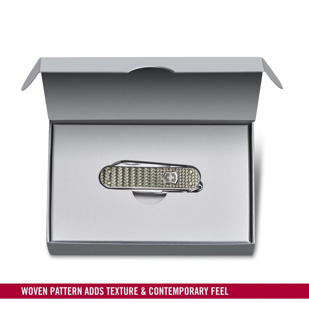 Victorinox Classic Precious ALOX Collection Infinite Gray Swiss Army Knife Multifunctional Knife Outdoor Camping Scissors with Flat Head Screwdriver