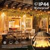4-32m Christmas Festoon Led Icicle Curtain Lights Outdoor Flash Fairy String Light Clear Wire New Year Decorations