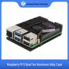 Корпус из алюминиевого сплава с двойным вентилятором и пассивным охлаждением для Raspberry Pi 5B