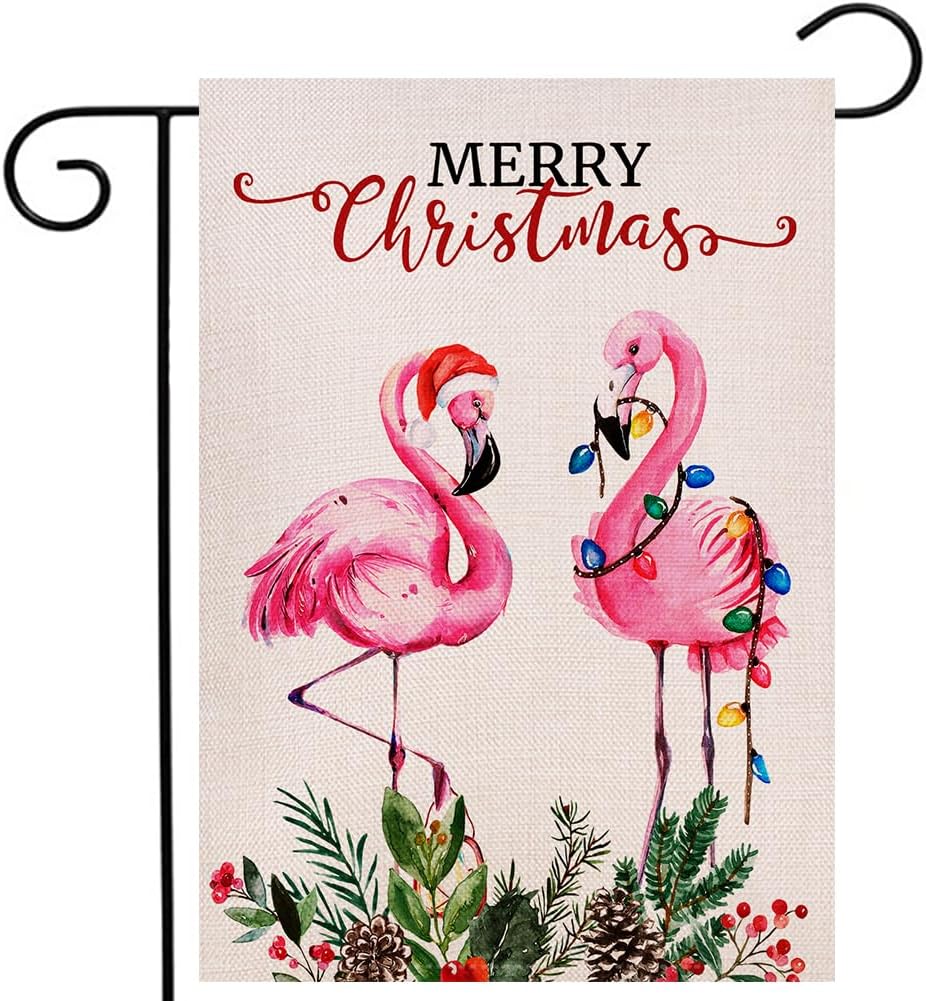 Merry Christmas amingo Garden ag 12.5 x 18 Inch Double Sided, Watercolor Pine Cone Berry Winter Xmas Holiday Yard Outdoo EEZ