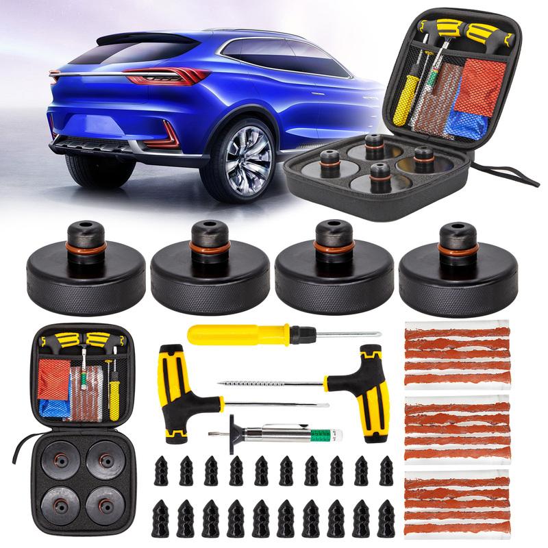 Rubber Lifting Jack Pad Axle Stand Adapter Pucks Tool Chassis For Tesla Model 3 S X Y Car Tire Repair Kit With Electric Pump