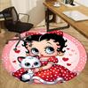 Betty Boop Pattern Round Rug, Indoor/Outdoor Mat, for Picnic, Gameroom, Bedroom, Office, Living Room, Home Decor Carpet, Birthday Gift