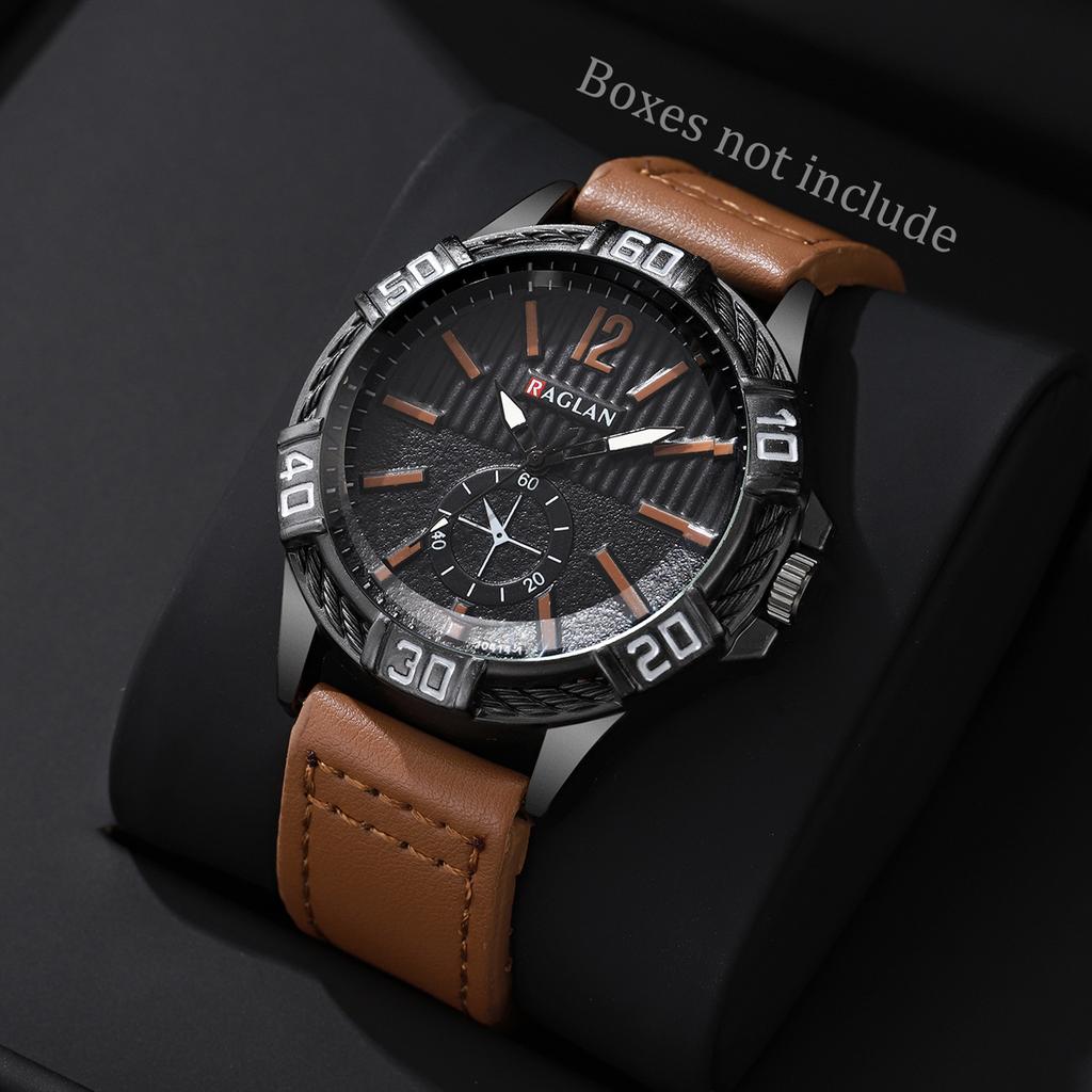 1pcs/set New Men's Watches Business Fashion Digital Large Dial Leisure Trend Quartz Watch (Box Not Included)