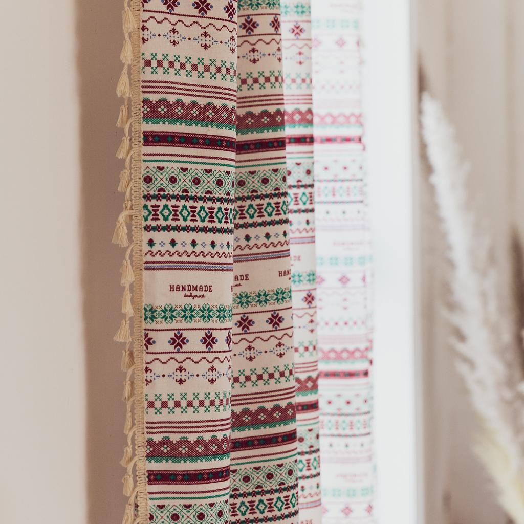 Curtains Finished, Bohemian Bedroom Small Window Decoration Semi-Blackout Kitchen Curtain Covering Small Window