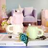 Candy-Colored Ceramic High-Value Men'S And Women'S Drinking Cups, Pearl Handles, Household Coffee Cups With Lids And Spoons