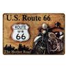 Винтажная металлическая табличка Route 66, Домашняя табличка, Металлический постер, Жестяная табличка, Настенная табличка, Ретро эстетика, Декор комнаты, Настенное искусство, Декорат