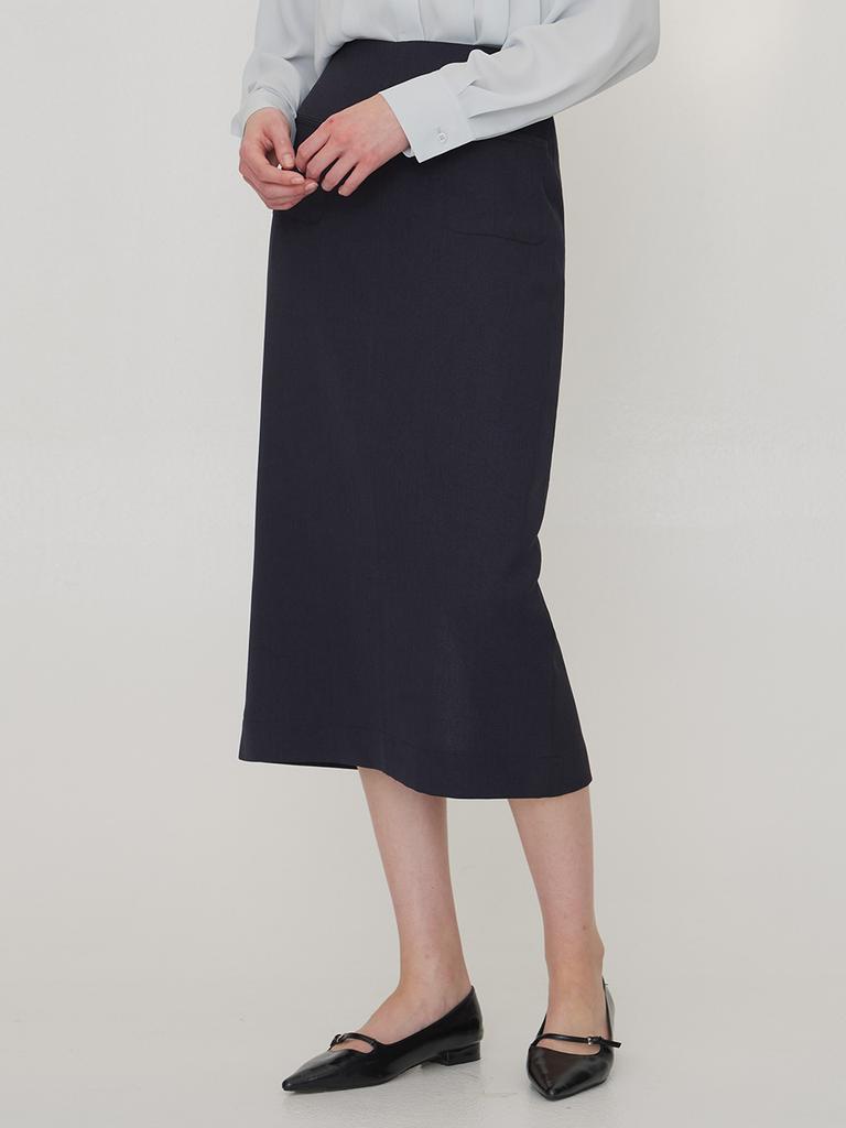 Mommet Alessi Pocket H-Line Skirt Deep Navy