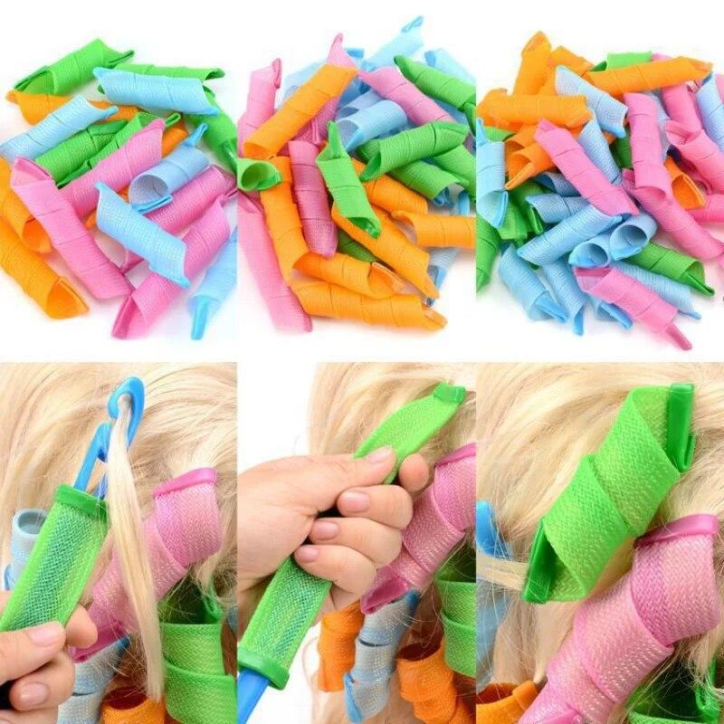 18Pcs/bag Snail Shaped Hair Rollers Not Waveform Spiral Curls Hair Curler Soft Hair Curler Magic DIY Hair Rollers Hair Styling Tools