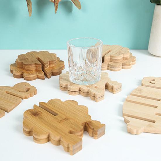 Деревянные животные изоляционные подставки набор нескользящие антиожоговые подставки для горячих блюд 3D животные