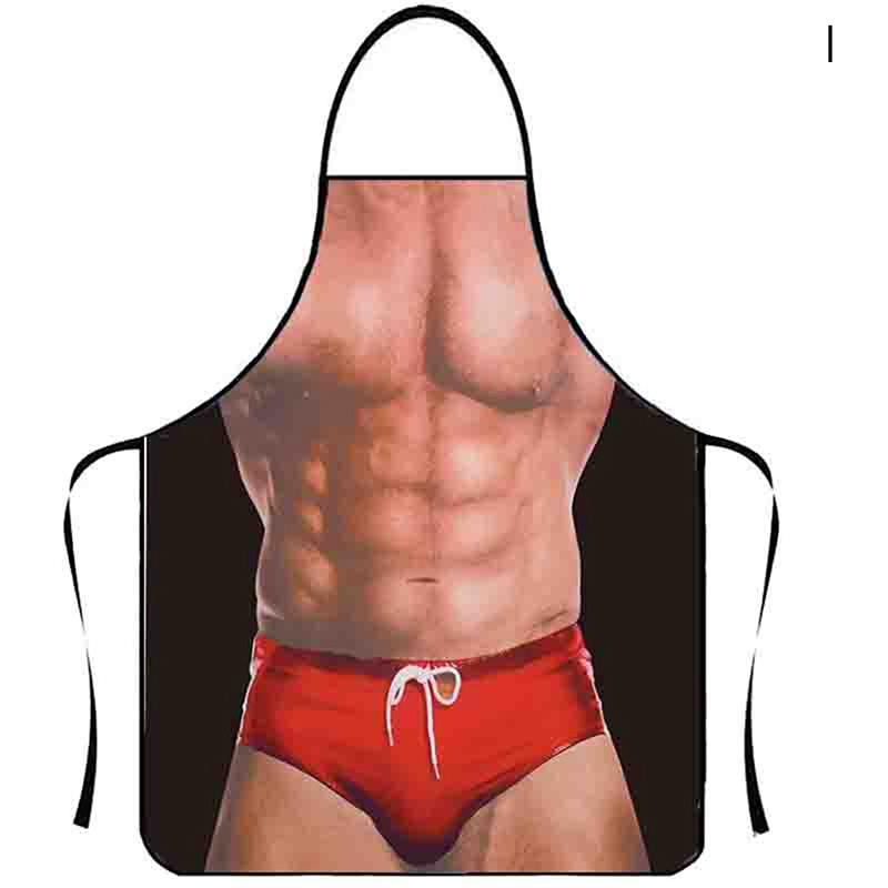 Мускулистый мужчина, сексуальная женщина, забавные кухонные фартуки для женщин, украшения дома, подарки