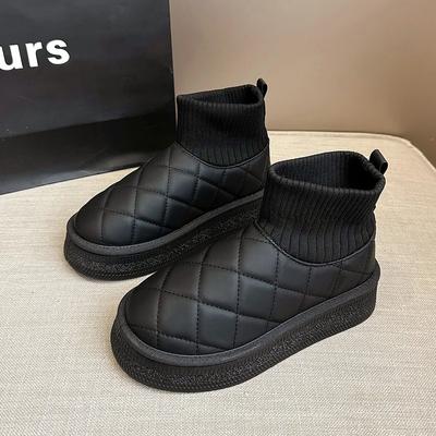 Зимние сапоги из замши, новый стиль, хлопковая обувь, женские хлопковые сапоги