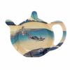 [R4254] - 'Hokusai' Blue Beige Melamine Sachet Holder - 12x10 Cm