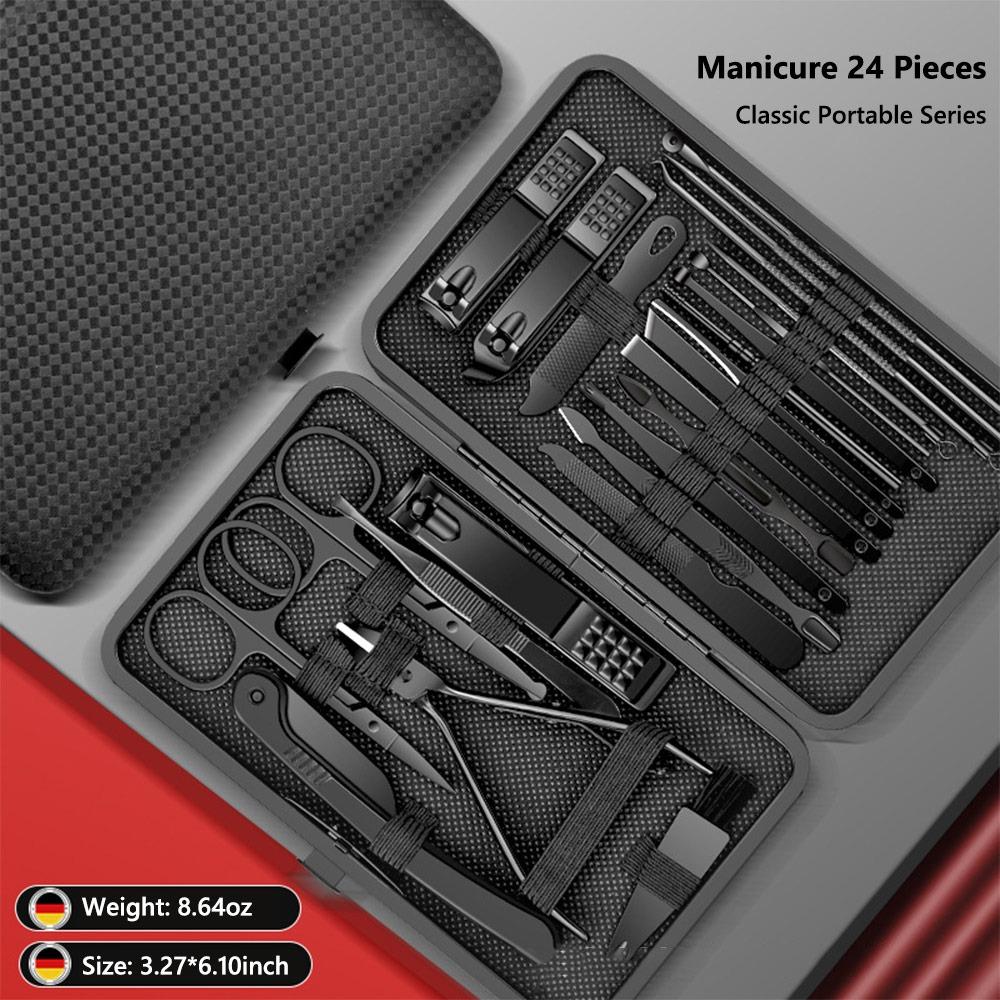 Stainless Steel Nail Clipper Set Black Nail Beauty Tools For Nail Care