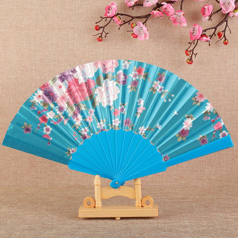 1 шт. Веер с цветочным узором в винтажном китайском стиле, модный веер для танцев, элегантный и роскошный ручной складной веер, штампованный дизайн