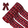 2 Rolls/set 6M Red and Black Plaid Ribbon Decorative Gift Box Bow Ribbon Christmas