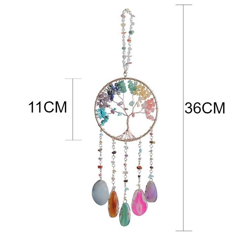 Luxury Agate Life Tree Dream Catcher Aesthetic Funny Wind Chimes Creative Art Macrame Ornament Home Wall Decoration Crafts Gift