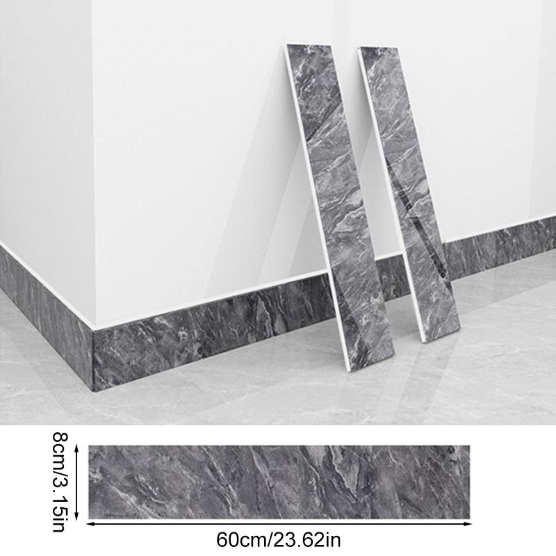 1 шт. ПВХ Водонепроницаемые обои Самоклеящиеся стеновые панели Сделай сам Домашний декор Плинтус Имитация мраморной линии Наклейка Сильный клей