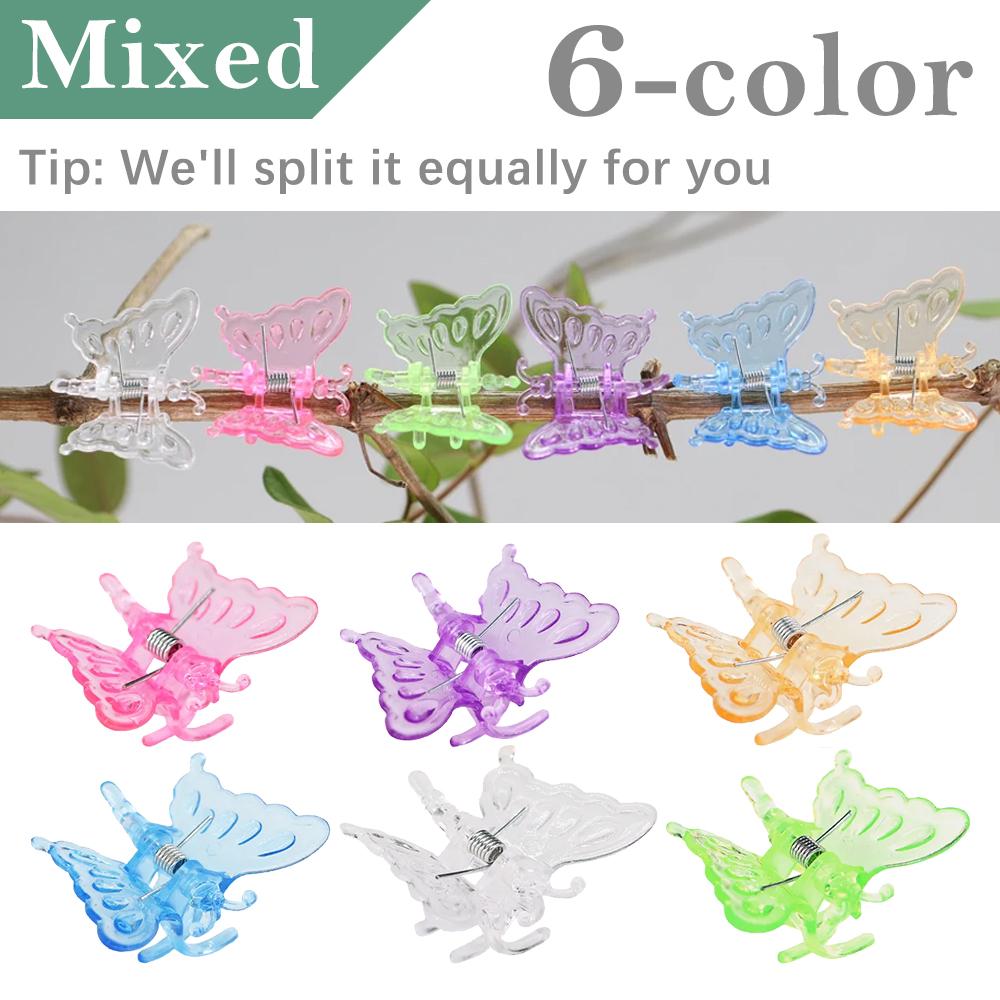 30/50/100 шт. Поддерживающий зажим для цветов орхидеи в форме бабочки с 4 лапками, пластиковые зажимы для растений, зажим для стебля вьющейся лозы, связанный пучок ветвей