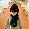 Thick Hat Scarf Set Cute Warm Scarf Fashion Pullover Hats  for Baby