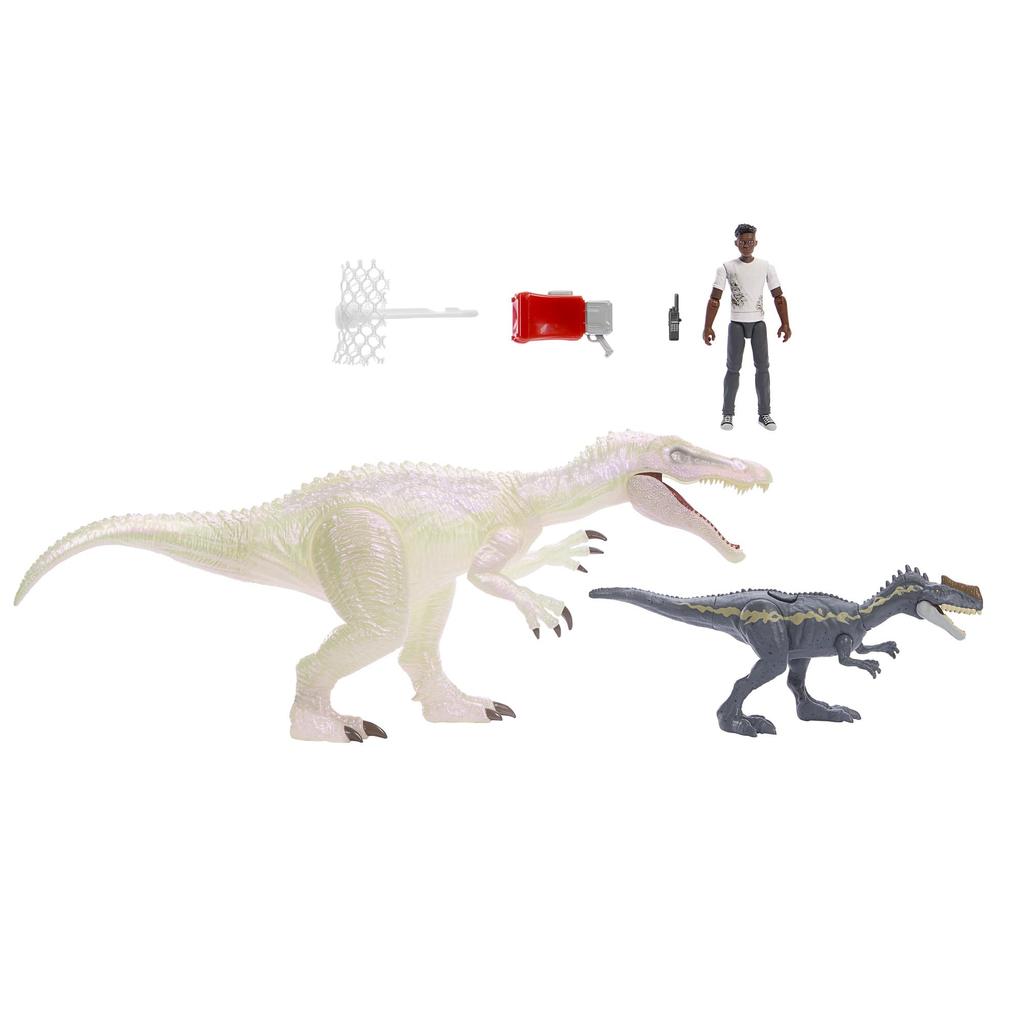 Mattel Jurassic World Darius Is In a Big Baryonyx Battle Dinosaur Set of 3 Ages 4 and Multi JCG22 (JURASSIC WORLD) Pinch! Set, Children's Figures,