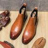 2025 Высококачественные мужские ботинки Стильная мужская обувь Толстая подошва Мужские повседневные ботинки Натуральная кожа Мужские туфли для свадебного платья
