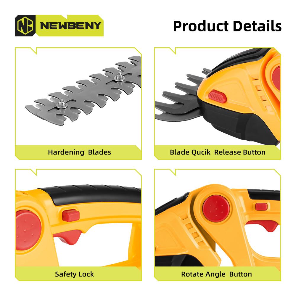 Newbeny Электрический триммер для живой изгороди 2 в 1, беспроводная эффективная бытовая секаторная пила, перезаряжаемые электроинструменты для батареи Makita 18 В