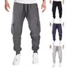 Men's Solid Color Workwear Jogger Ccasual Sports Plaid Outdoor Trousers