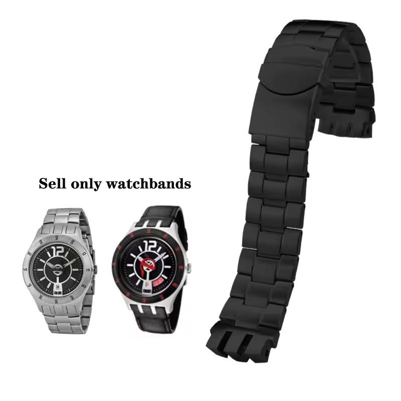 Для Swatch YTS401 402 403G 409 713 YTB400 изогнутый конец цельный браслет из нержавеющей стали 20 мм Складная застежка Металлическая цепочка для часов
