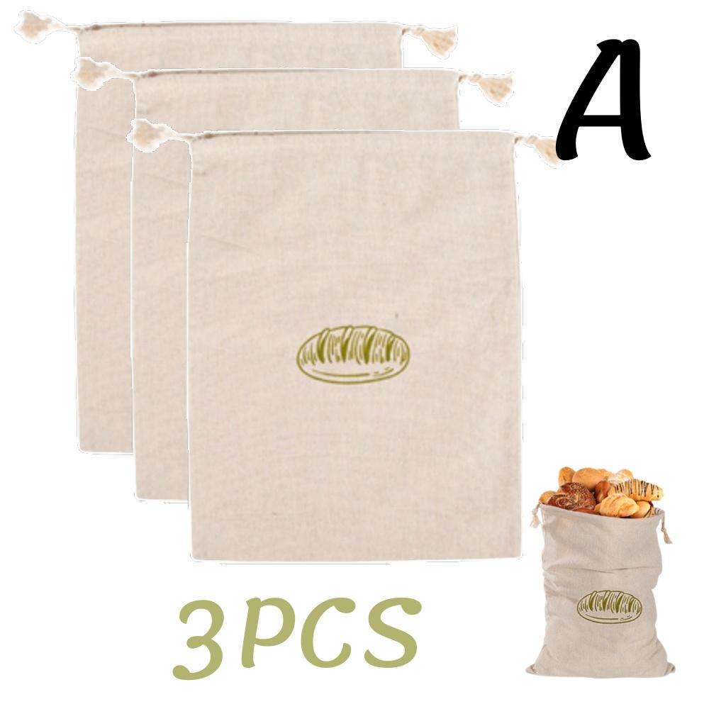 1/6 шт. Многоразовый льняной мешок для хлеба, контейнер для хранения выпечки для тостов, небеленый мешок для сохранения с завязками, кухонный органайзер