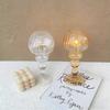 French Style Desk Lamp Shaped Glass Candle Holder Home Wedding Dinning Centerpieces Decoration Glass Tealight Candle Holder