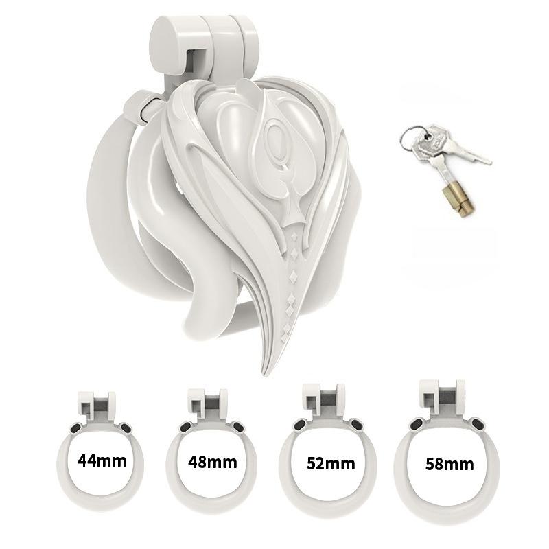 Male Chastity Device Birdcage Lock with 4 Sizes Rings Chastity Cage for Men Sissy Adult Sex Toys Cock Cage Erotic Urethral Lock