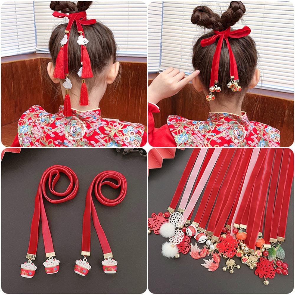 Кисточка Новогоднее украшение для волос Ханфу Головной убор Девочка DIY Хвост Принцесса Плетеная веревка для волос