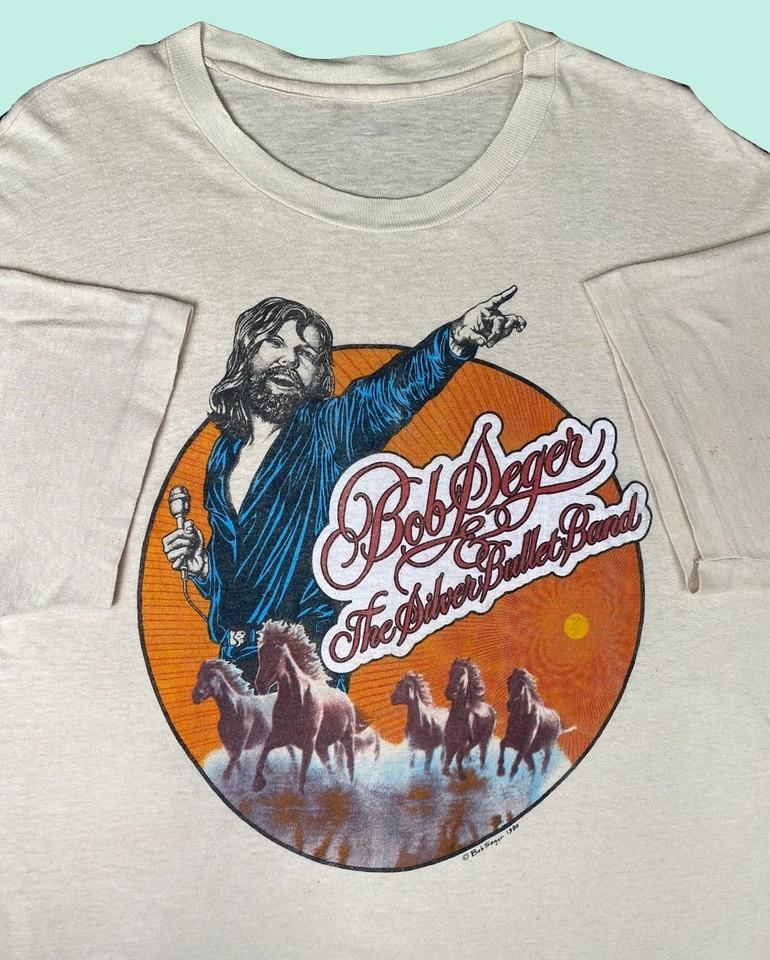 VTG The Silver Bullet Band Bob Seger T-Shirt White Unisex S-234XL E127