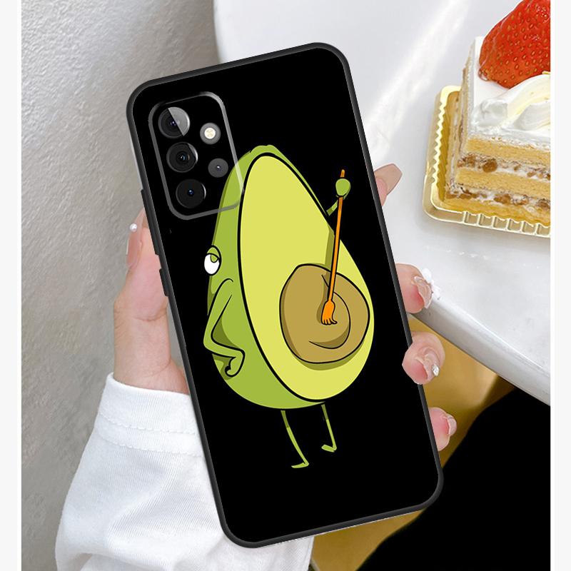 Funny Cartoon Avocado Case For Samsung Galaxy A55 A35 A15 A14 A34 A54 A73 A53 A33 A23 A13 A12 A32 A52 A51 Cover