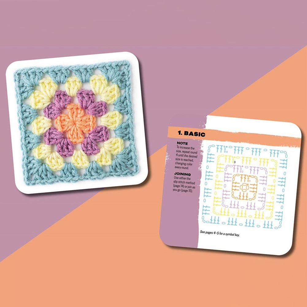 50 Дизайнов Микс & Матч Крючком Карточки Сделай Сам Вязаные Карточки с Узорами Набор Колода Карточек Бабушкин Квадрат для Начинающих Колода Набор для Вязания