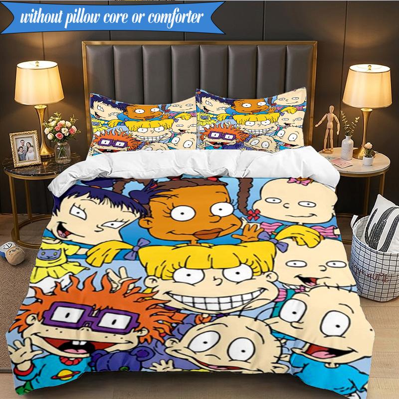 Rugr-ats: Urban Adventure 3pcs K-pop music group Bedding set,Ideal for Bedroom, Dormitory,Including Duvet Cover And 2pcs Pillowcases,Fan gifts