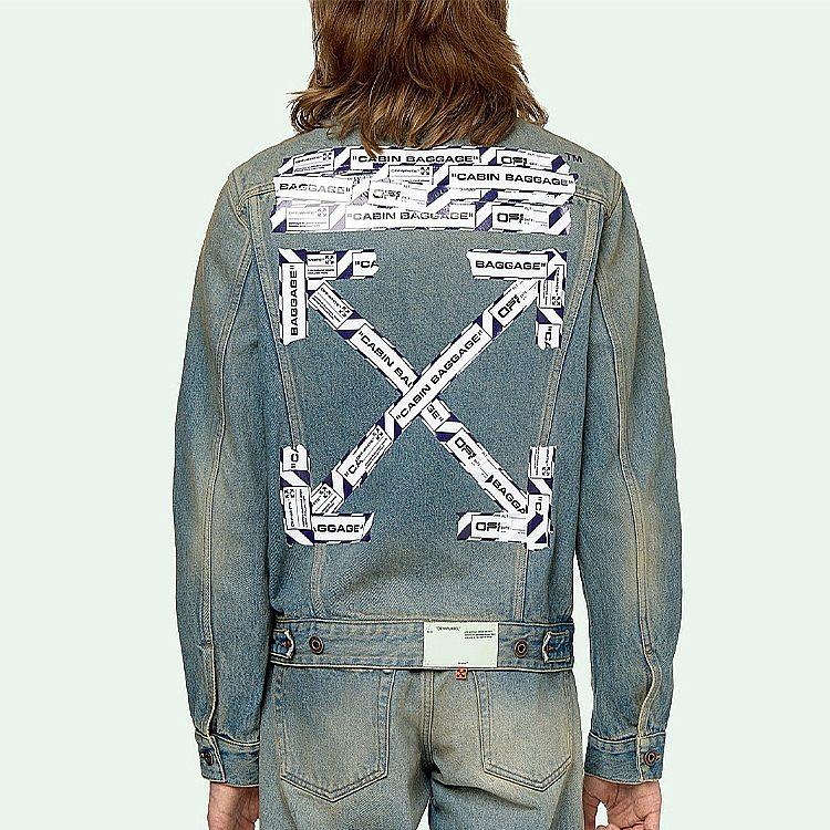 OFF WHITE Джинсовая куртка с аэропортовой лентой OMYE005S203860037388