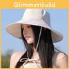 Korean Style Sun Hat For Women With Wide Brim Uv Shield And Polyester Material For Casual Outings