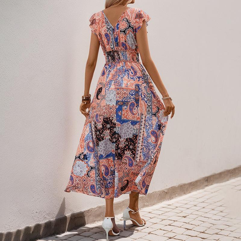 Женское летнее платье с принтом A Swing, платье без рукавов в стиле бохо