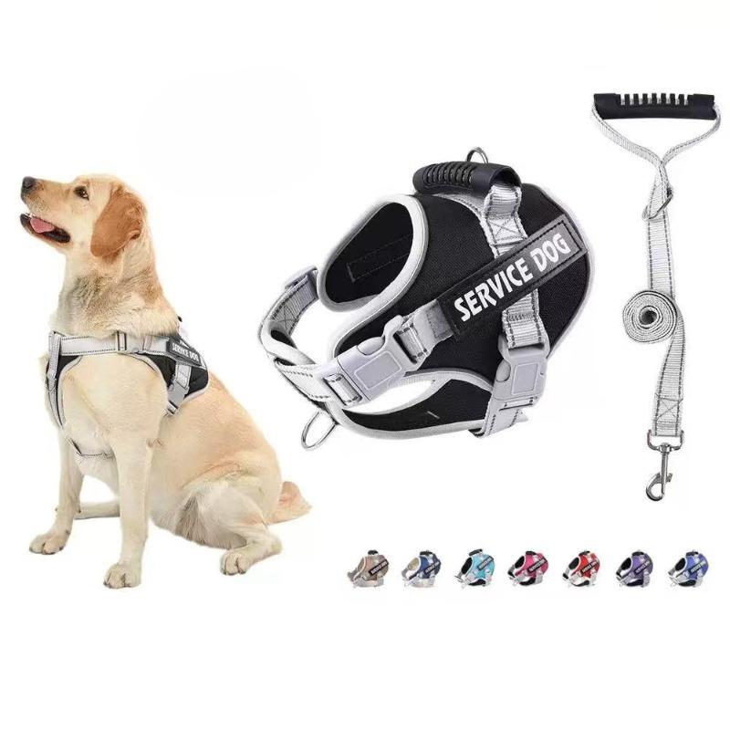 Новая большая шлейка для собак, со светоотражающими элементами для ночи и дышащая, взрывозащищенная, ударопрочная и с защитой от побега.