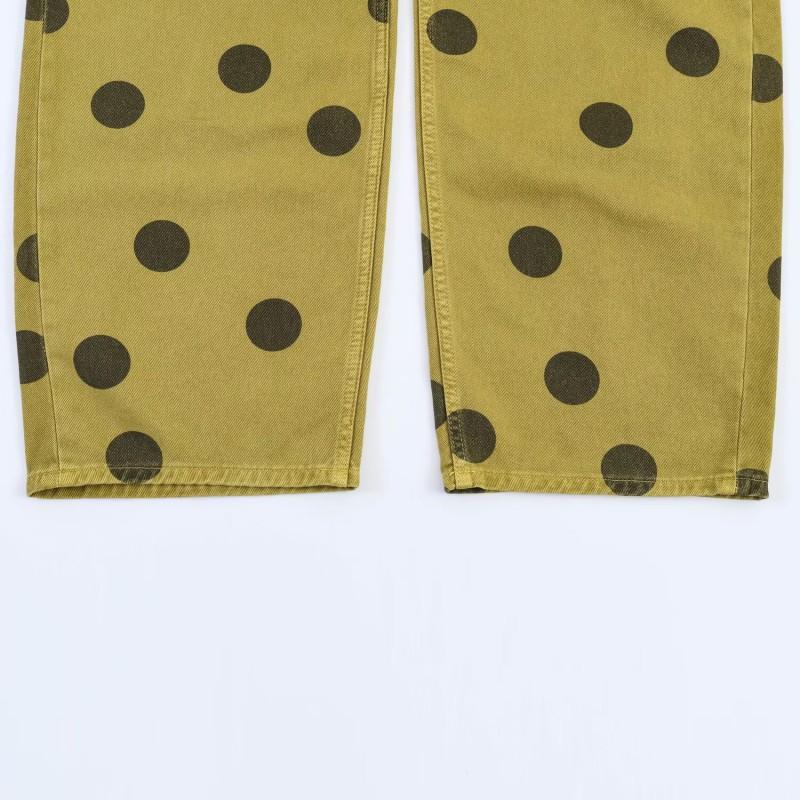 RZ Handmade Womens Classic Polka - Straight Leg Mid Waist Jeans 9632096