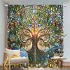 2Pcs Magic Tree Curtains 3D Colorful Glass Mosaic Pattern Living Room Bedroom Balcony Sunshade Art Decor Curtains