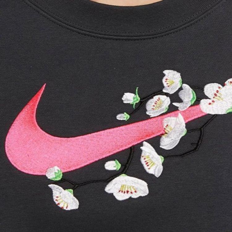 Nike Спортивная повседневная толстовка с круглым вырезом с логотипом Женская толстовка темно-серого цвета DJ4136-062