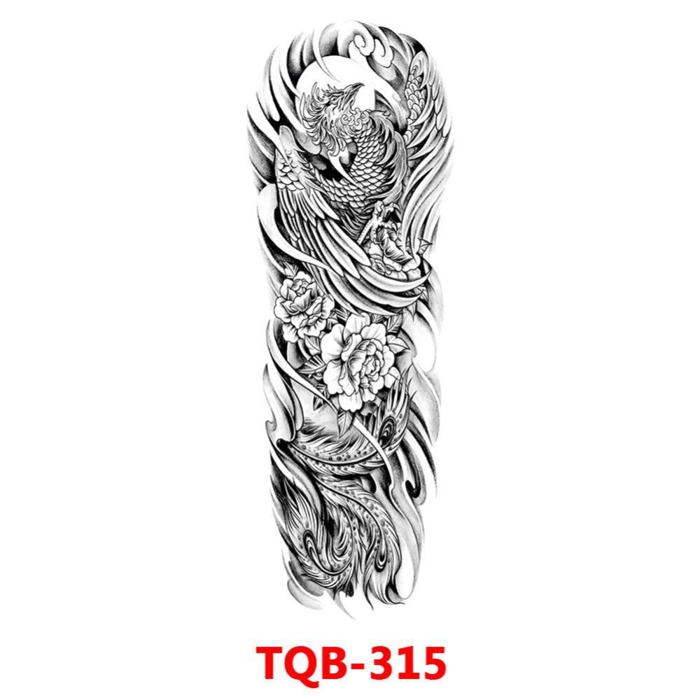 Full Arm Fake Tattoo Sleeve Men and Women Temporary Tattoo Sticker Lion Werewolf Cross Big Arm Tattoo Waterproof